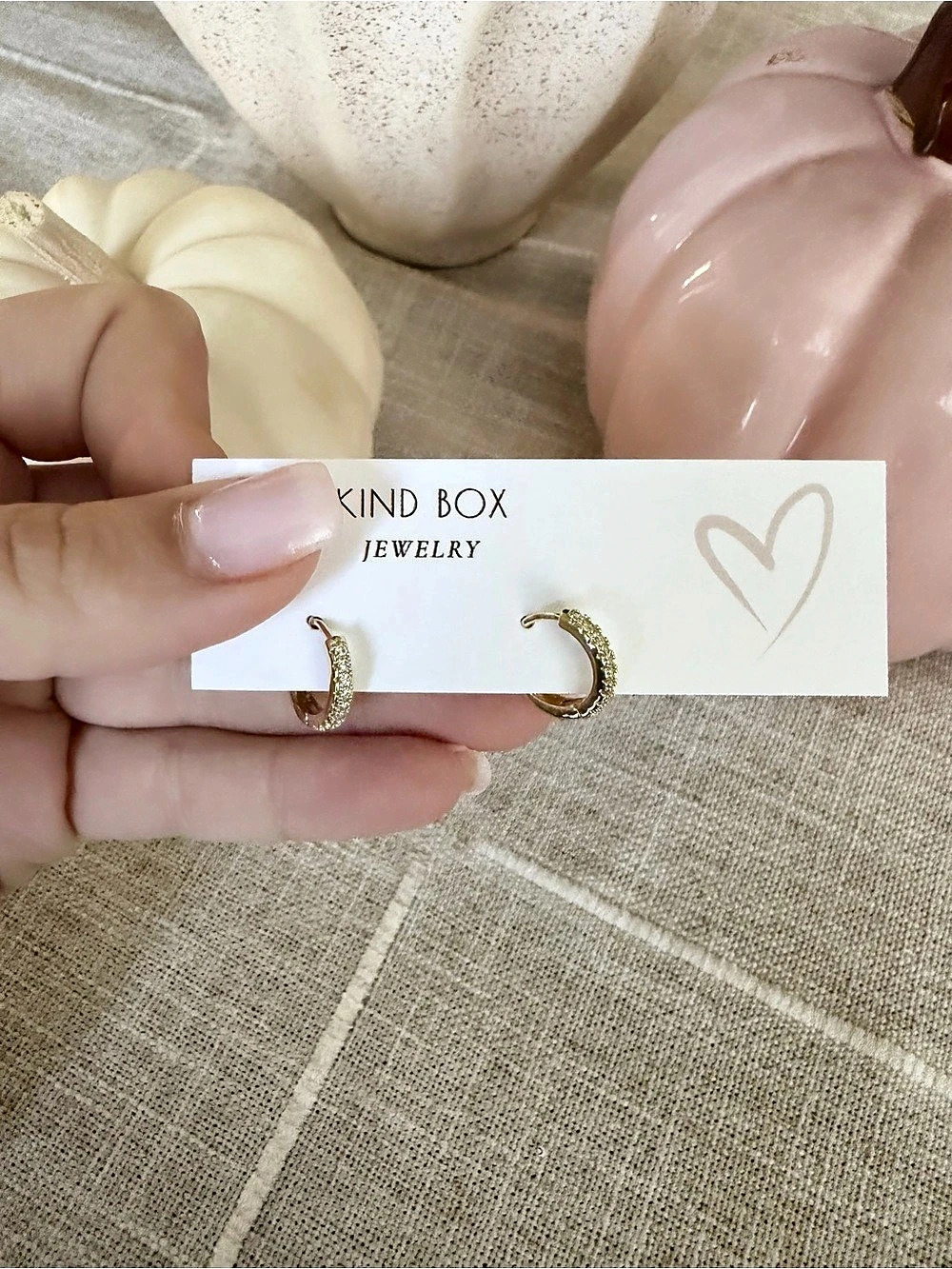 Kind Box Jewelry Textured Hoop Earrings in Gold NWT